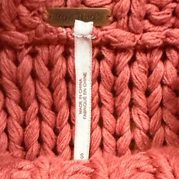 Free People Chunky Knit Turtleneck Sweater Oversized Slouchy Tunic Size S - Picture 6 of 7